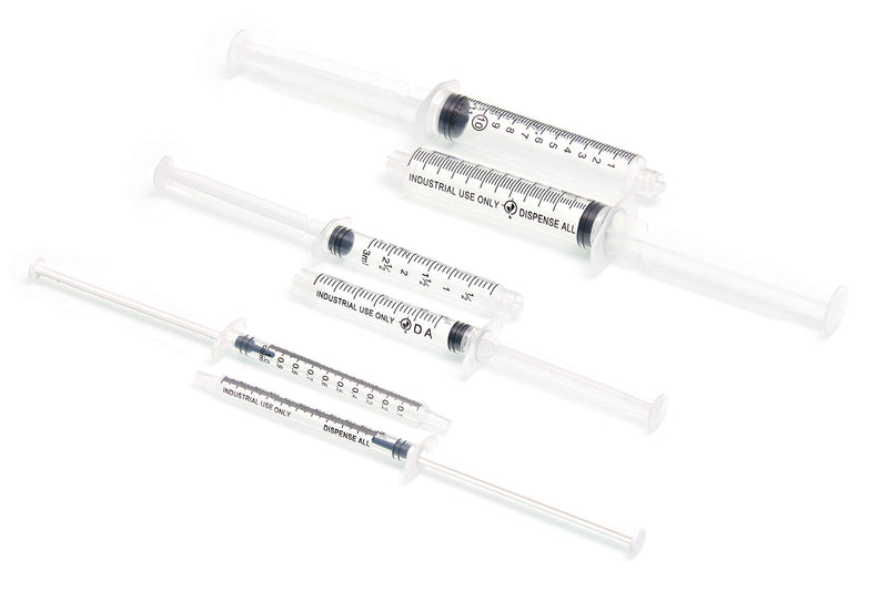 [Australia - AusPower] - K1-3PK All-Purpose Industrial Syringe Kit - 1ml/3ml/10ml with 1" 14+18 Gauge Dispensing Tips, Syringe Caps and Tip Covers 3 Pack 