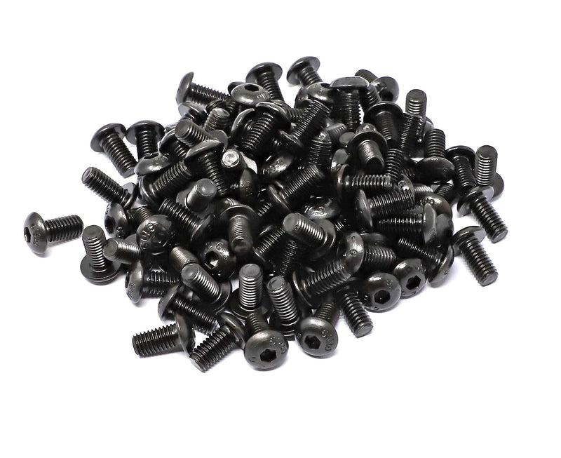 [Australia - AusPower] - iexcell 100 Pcs M5 x 10mm Thread Pitch 0.8 mm Alloy Steel 10.9 Grade Hex Socket Button Head Cap Screws Bolts Kit, Black Oxide Finish 