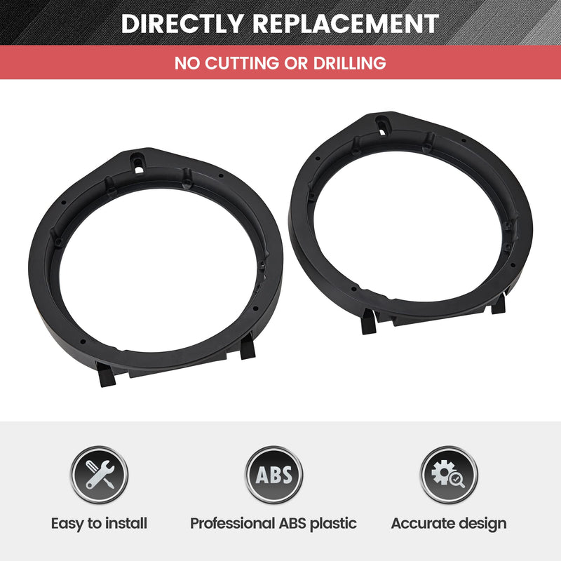 [Australia - AusPower] - RED WOLF Front Rear Door Speaker Adapter + Wiring Harness for 2008-2013 Honda Civic Accord CRV, Acura 2005-2019 Aftermarket 6.5"- 6.75" Speaker Spacer Rings Adaptor Mount 1 Pair 