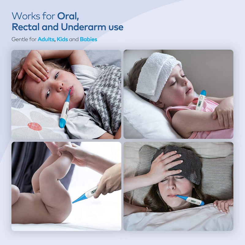 [Australia - AusPower] - Bundle of Thermometer for Adults, Digital Oral Thermometer for Fever with 10 Seconds 