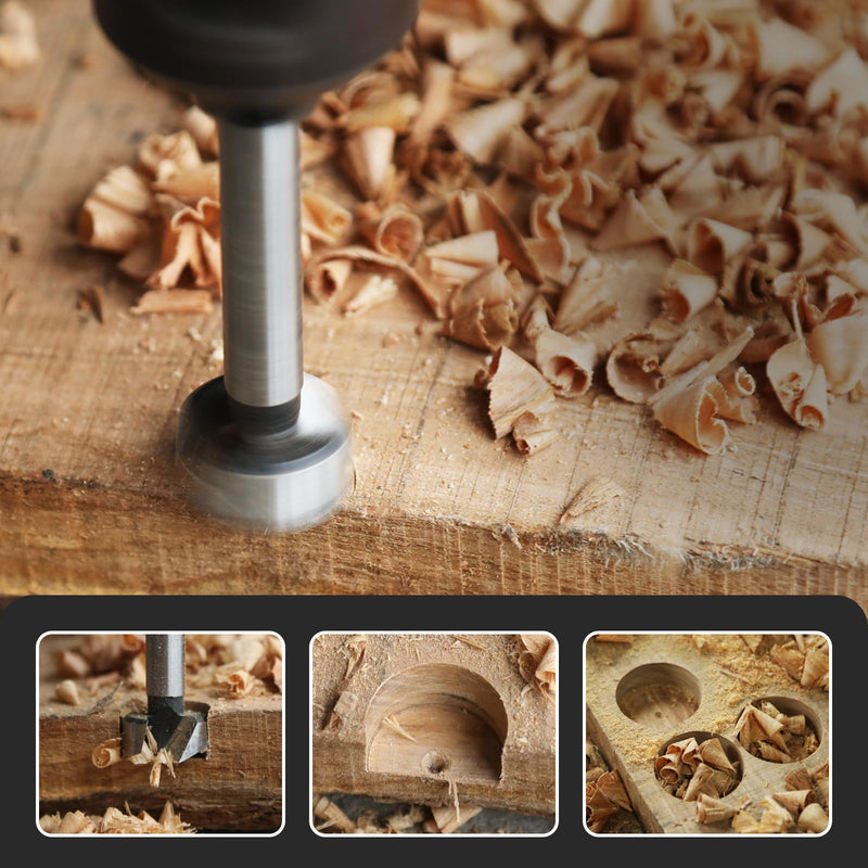 Forstner Drill Bit 13 mm Wood Drill Bit 8 mm Round Shaft, 90 mm | For hardwood, softwood, forstner bits, deep drilling, woodworking 13mm