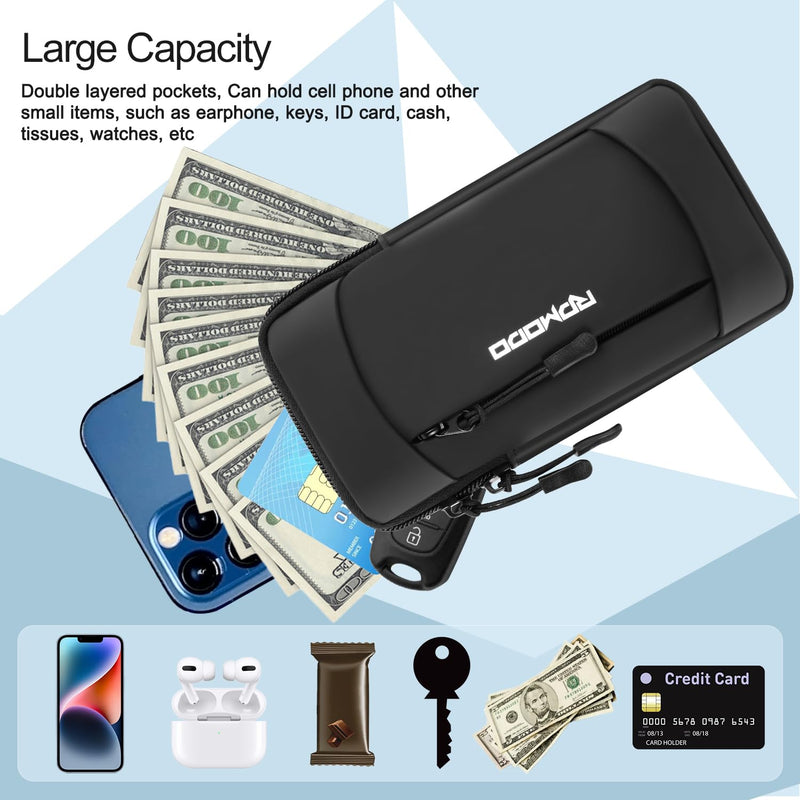 [Australia - AusPower] - Phone Holder for Running, Large Capacity Arm Band for Phone for Running Walking, Lightweight Armband Cell Phone Holder for iPhone 12 13 14 15 Samsung Galaxy S23 S22 Ultra Under 7.5 Inch (Black) 01-Black 