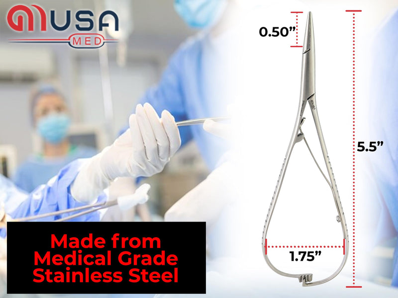 [Australia - AusPower] - Mathieu Ligature Elastic Placing Plier 5.5" Needle Holder Driver Ligature Separator Placer, Lace Back Tightener Elastomeric Orthodontic Instruments Stainless Steel Dental Surgical Instruments 