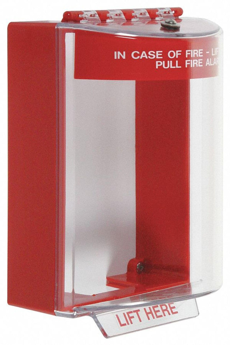 Safety Technology International, Inc. STI-13210FR Universal Stopper®, Surface Mount with Conduit Knockouts and Fire Label, Indoor/Outdoor Polycarbonate Protective Cover for Pull Stations or Call Points