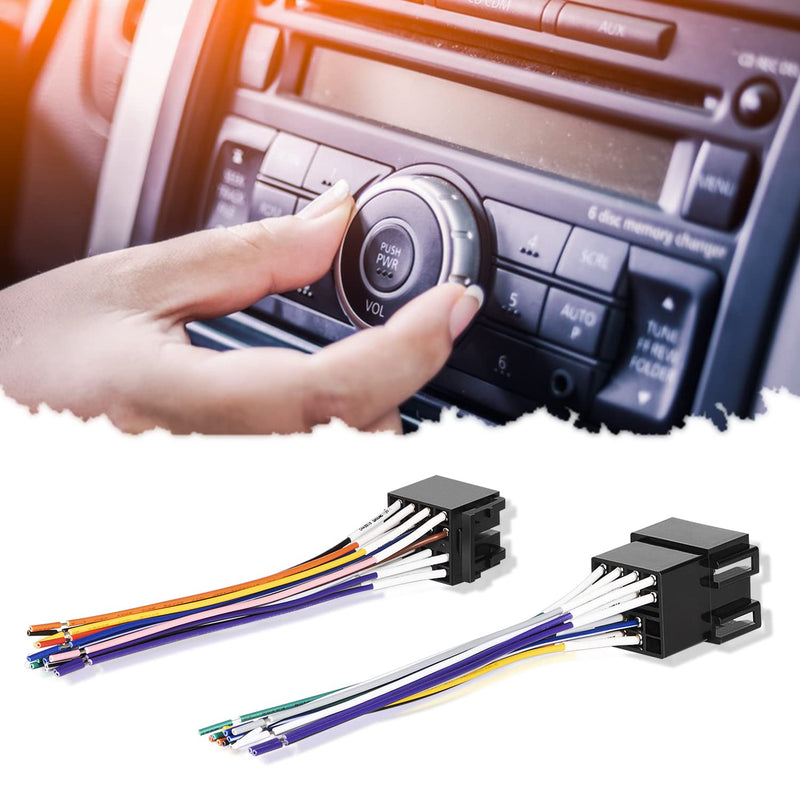 [Australia - AusPower] - 16 Pin ISO Radio Wire Harness Adapter (Pair, Male & Female) Fits for Peterbilt Freightliner Semi Truck International Volvo Sterling Mack Kenworth Stereo 