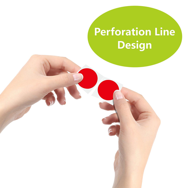1500 PCS Red Round Color Coding Circle Dots Inventory Stickers Labels with Perforation Line in Roll (Each Measures 1" in Diameter) 1" - NewNest Australia