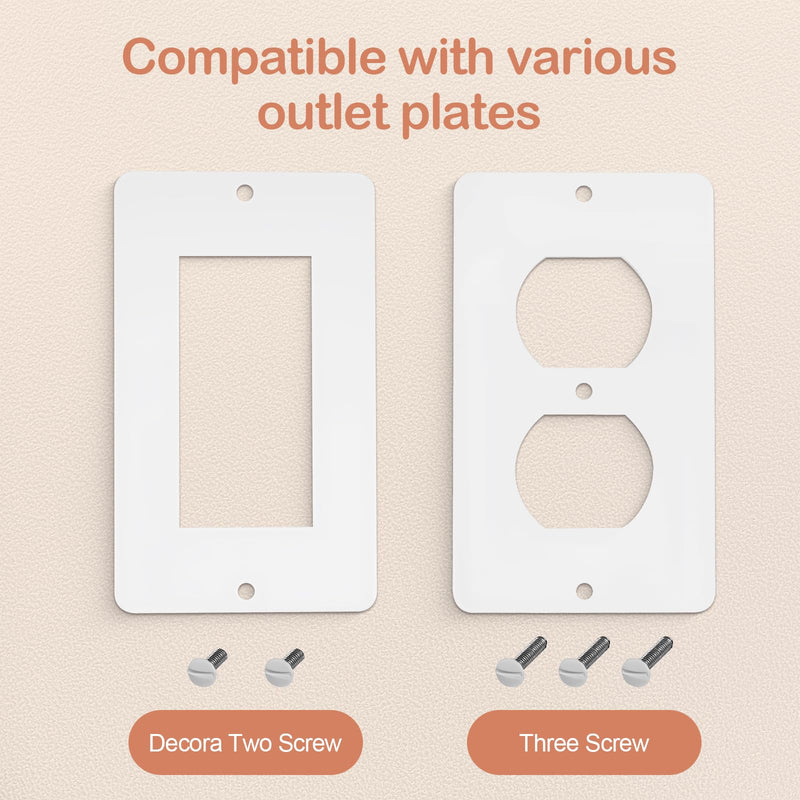 Child Proof Outlet Box Cover, Double Lock System, White, Large Interior Space 4 Pack