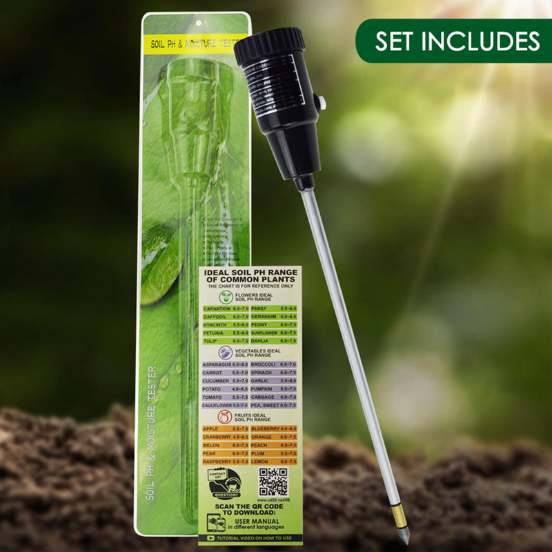 [Australia - AusPower] - Soil PH Meter, Soil Moisture Sensor Meter, Soil PH Tester Gardening Tool Kits for Plant, Tree, Soil Tester for Moisture Great for Garden, Lawn, Farm, Indoor & Outdoor Use 295mm Long 