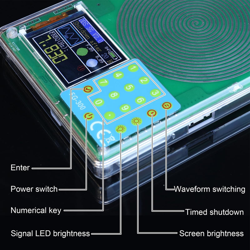 ciciglow 0.001Hz-200KHz DDS Signal Generator, 7.83Hz Resonance Generator with 1.8 Inch TFT Display, Handheld Oscilloscope Supports 13 Waveforms (Battery Version) Batterieversion