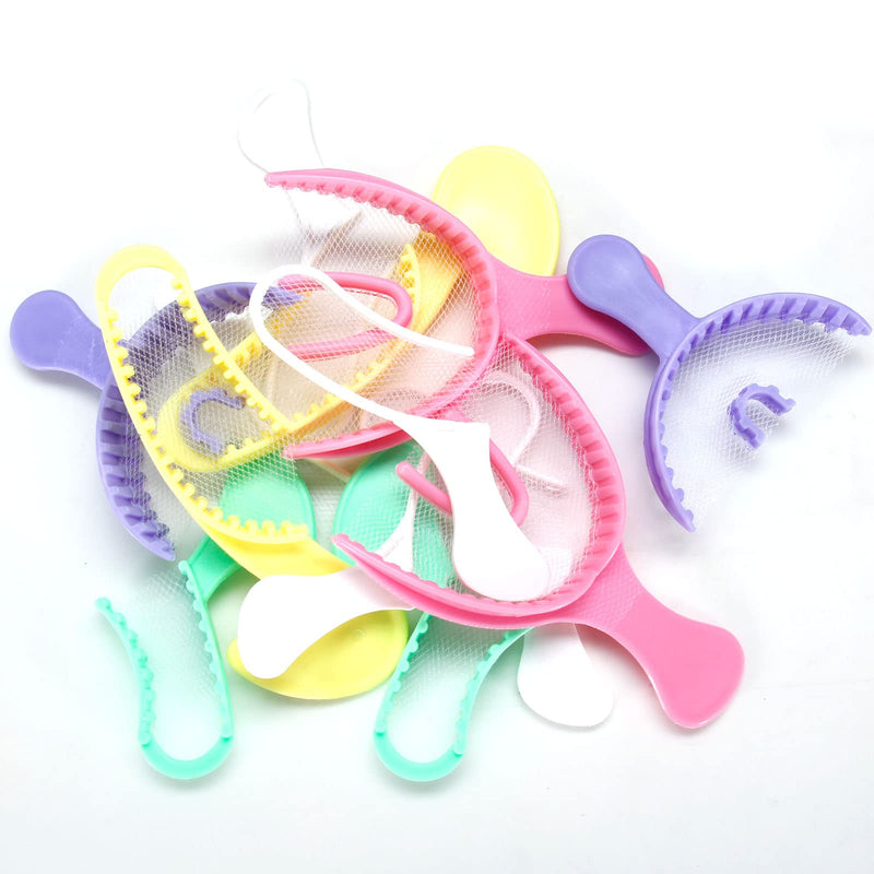 [Australia - AusPower] - Triple Tray Side-Less Posterior Bite Registration/Impression Tray, Plastic with Non-Tear mesh, Disposable Rigid Plastic Frame with Strong mesh Netting & Ergonomic Handles, Non-sterile White 50/ Bag Sideless Posterior 