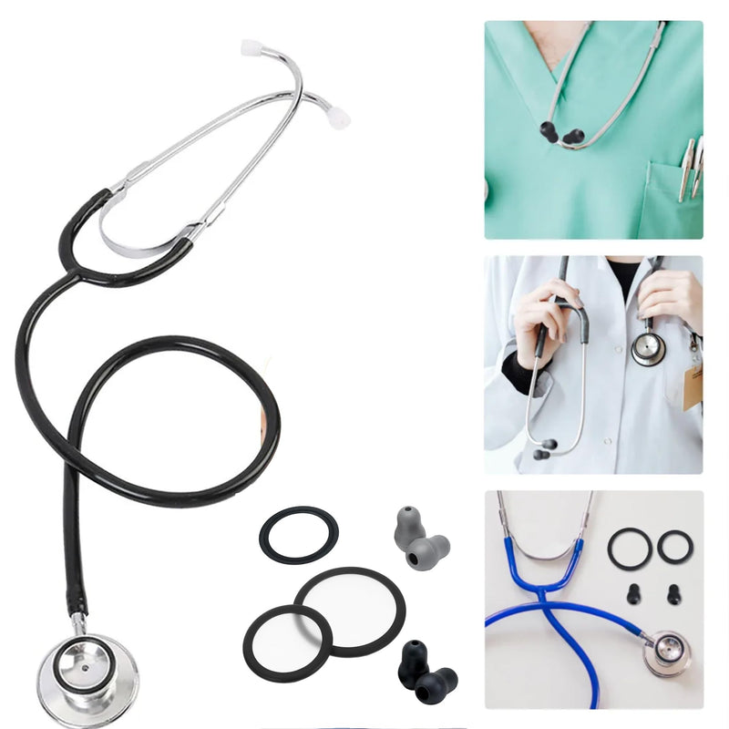 2 Pairs Silicone Stethoscope Earplugs Easy Replacement for Defects | Large and small suspension membrane with non-slip ring set, suitable for Littmann stethoscope replacement parts