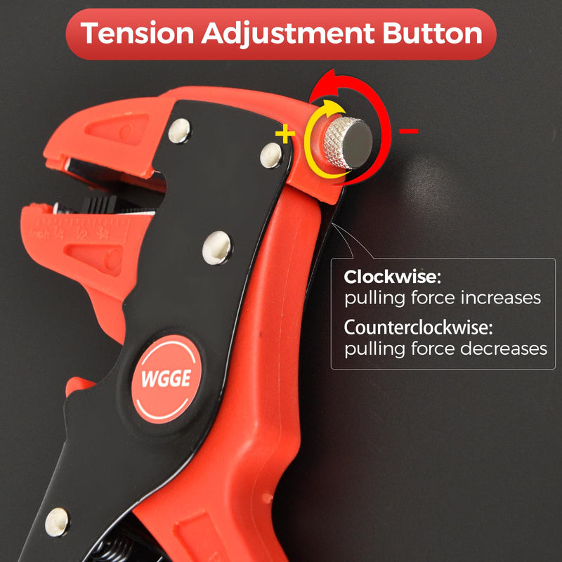 [Australia - AusPower] - WGGE Automatic Wire Stripper and Cutter, 2 IN 1 Wire Stripper Tool, Adjustable 10-24 AWG Electrical Cable Wire Stripping Tool for Electronic and Automotive Repair, Eagle Nose Pliers (7-Inch) 