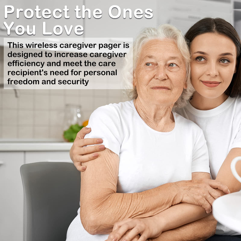 [Australia - AusPower] - CallToU Wireless Caregiver Pager Call Button Light LED Number Display Call Bell 500+ft Nurse Call System Room Monitors for Elderly Patient Clinic Medical Institution Nursing Home 6 call button + 1 receiver 