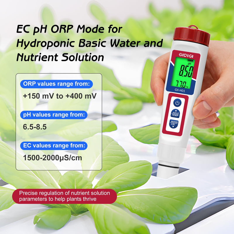 [Australia - AusPower] - Hydrogen Water Tester with pH Buffer Solution 4/7/10,Digital ORP Meter for Drinking Water,6-in-1 pH TDS Tester,pH ORP TDS EC H2 and Temperature Meter for Drinking Water, Hydroponics, Pools, Aquariums 