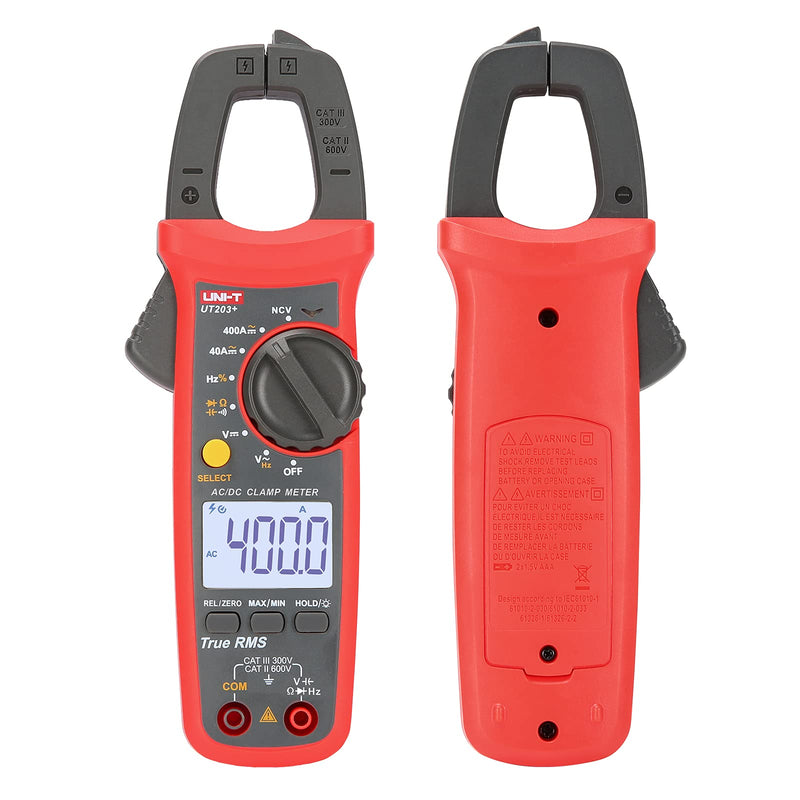 UNI-T UT203+ Digital Clamp Meter AC/DC Current Auto Range True RMS Max/Min Backlight Multimeter UT203+