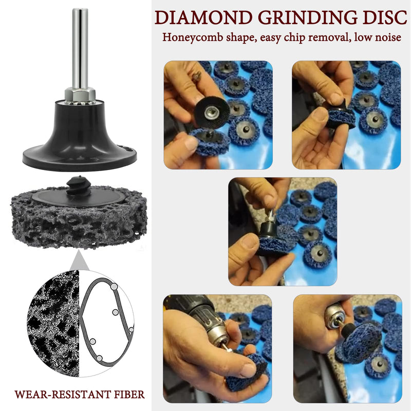[Australia - AusPower] - Wkamamo Pack of 15 CSD Sanding Disc, 2 Inch Coarse Sanding Disc, Sanding Disc, Roller Sanding Disc, Nylon Fabric Disc for Surface Processing or Paint Removal, Polishing 