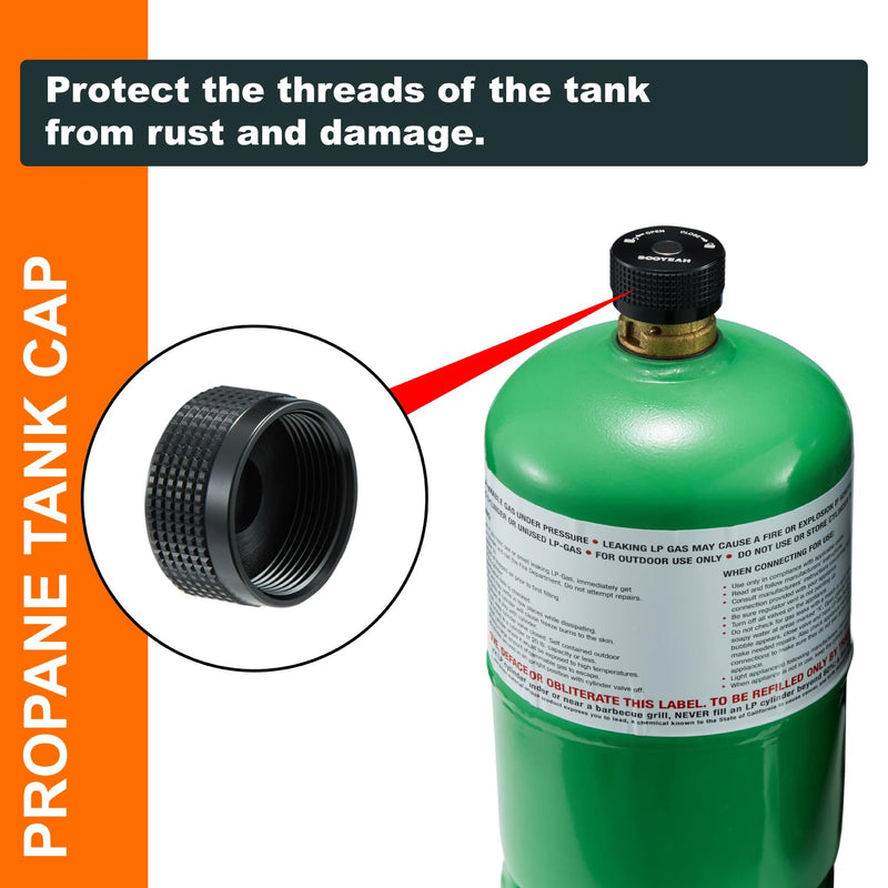 [Australia - AusPower] - 1LB Propane Cylinder Protect Caps with Magnetic,Sealed Caps(pack of 4PCS),Metal Material-Black 