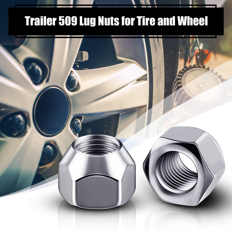 [Australia - AusPower] - Frienda 1/2-20 Inch Trailer Lug Nuts 509 Tire Wheel Lugs Tire Acorn Silver Open End Finish Nuts for Trailers Wheel(10 Pieces) 10 