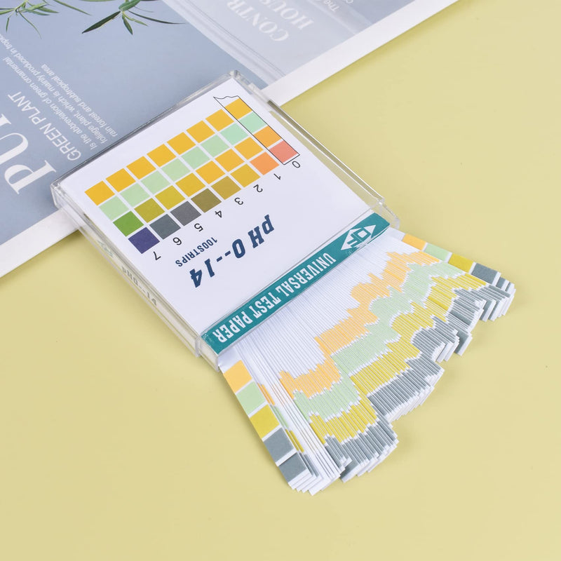 [Australia - AusPower] - PH Test Strips 0-14, 100PCS Universal PH Measure Paper Ph-Indicator Strip to Test Drinking Water, Food, Pools, Aquariums, Saliva, Urine, Lab Monitoring 