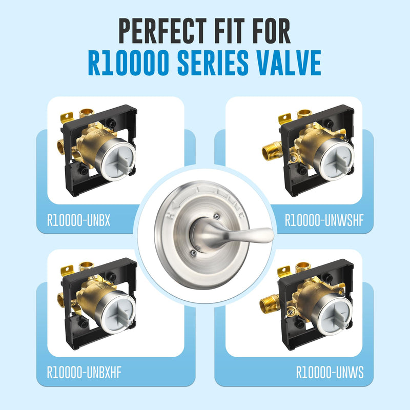 Replacement for Delta Classic 13 Series Single-Function Trim Kit, T13020-SS Stainless Steel Shower Handle, Fit Delta Shower Valve R10000 Series (Cartridge Included)