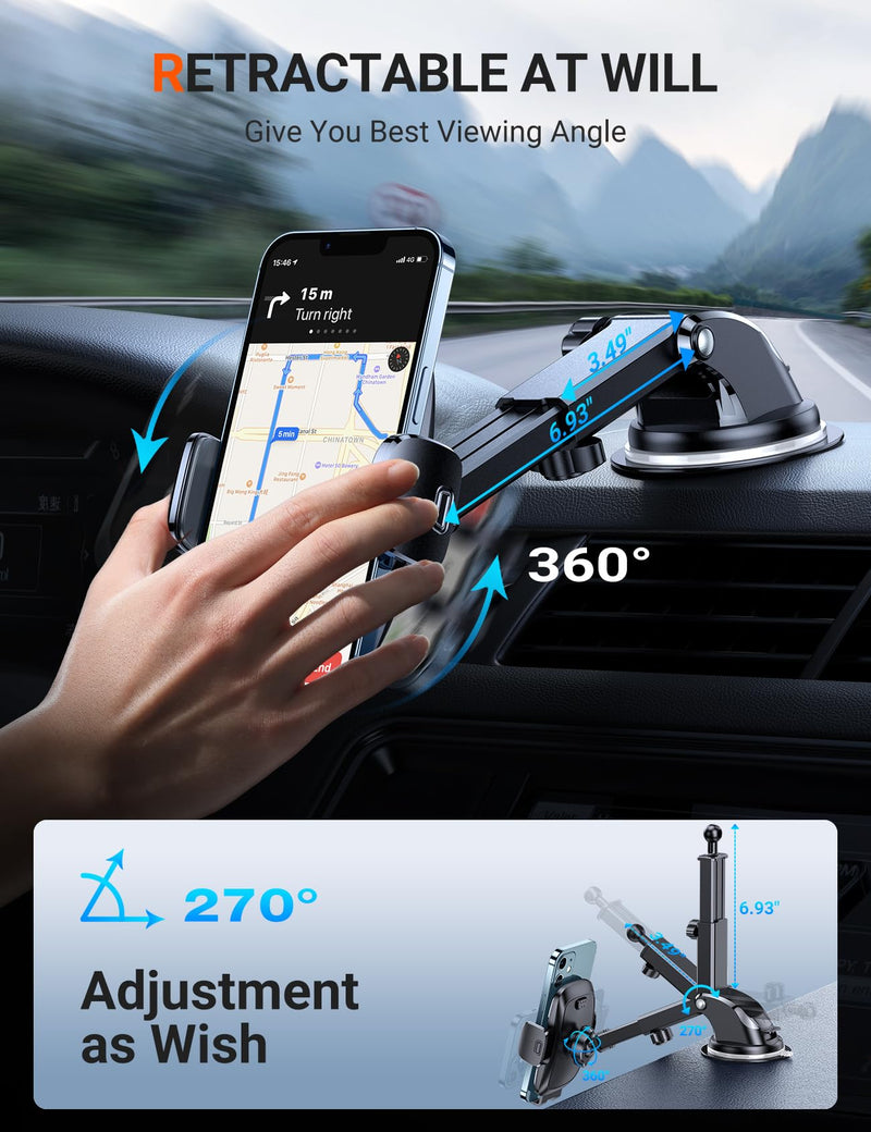 [Australia - AusPower] - TORRAS [Ultra-Durable Cell Phone Holder for Car, Universal Mount Dashboard Windshield Vent Compatible with iPhone 14 13 12 11 Pro Max, Samsung Galaxy S20+ Ultra S10 Note Plus classic Black 