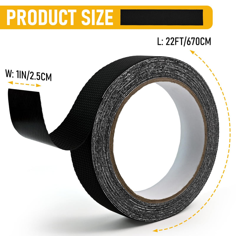 1 in X 20 Ft Rubber Grip Tape for Handles - Non-abrasive Anti Slip Tape with Strong Adhesive, Waterproof, Heat Resistant, And Comfortable Cushion Grip, Perfect for Handlebars or Slippery Surfaces