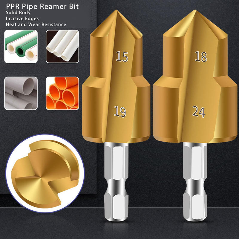 [Australia - AusPower] - Pack of 3 PVC Pipe Reamer, Plastic PVC Pipe Fitting Reamer, Sanitary Tools, High Performance Pipe Reamer Drill, Pipe Expander Tool, Pipe Reamer for PVC PPR 