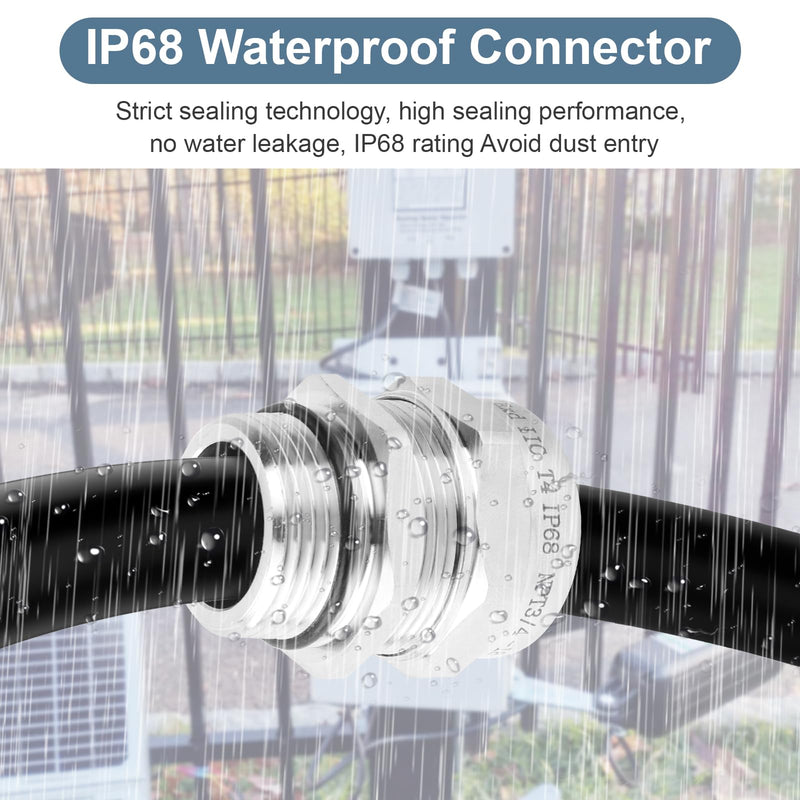 [Australia - AusPower] - NPT 3/4" Stainless Steel Waterproof Cable Gland IP68 Waterproof Cable Gland Adjustable 13-18mm Cable Gland Protectors - 2 Pcs NPT 3/4" 