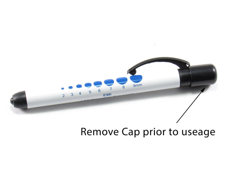 [Australia - AusPower] - EMI Nurse Quick Light Pupil Gauge Medical Diagnostic Reusable Penlight - White 