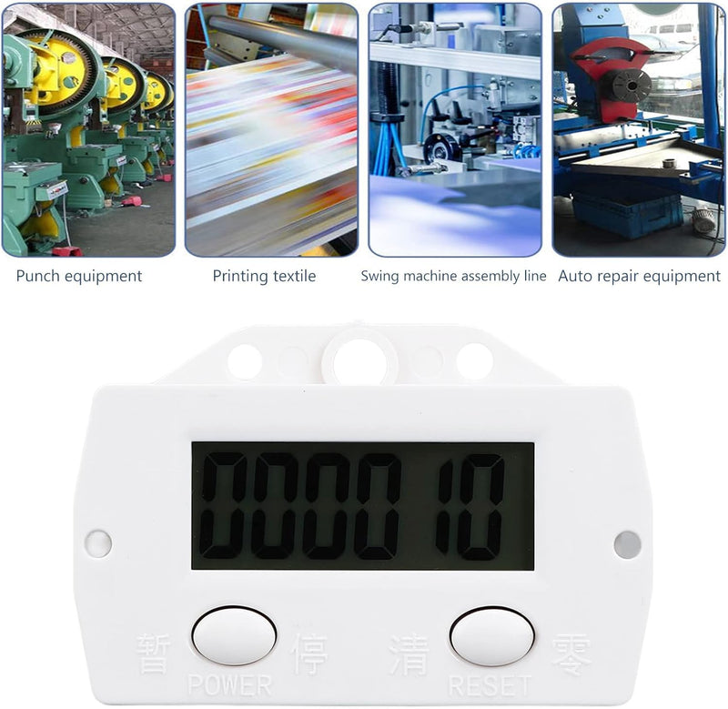 [Australia - AusPower] - 0-99999 Counter, Punch Digital Electronic Counter LCD Mesh Counter with Magnetic Induction Switch, for Industrial Punching Machine, Machine Tools and Assembly Lines 