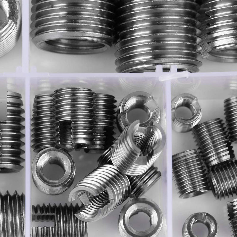 [Australia - AusPower] - 50Pcs Stainless Steel Inner Thread, Self Tapping Thread Inserts Set Thread Reinforce Repair Tool 