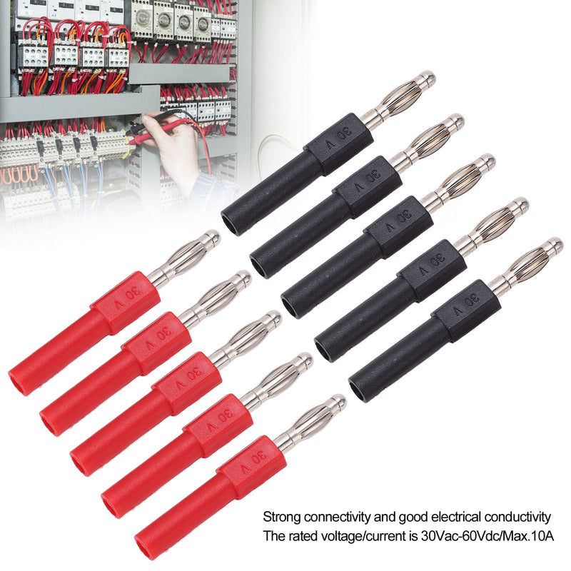 [Australia - AusPower] - 5Set J.20012 Banana Plug Connector 4mm Male to 2mm Female Multimeter Banana Plug Connector Adapter for Multimeter Test Leads Probes 