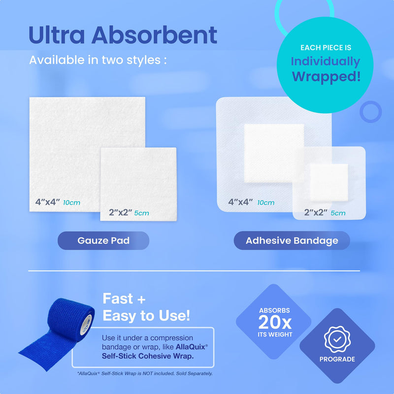 [Australia - AusPower] - Lite Stop Bleeding Gauze - Calcium Alginate Wound Dressing (Large 2-inch Square) First Aid Hemostatic Gauze (Blood Clotting Bandage) - Box of 20 2" Gauze (Box of 20) 