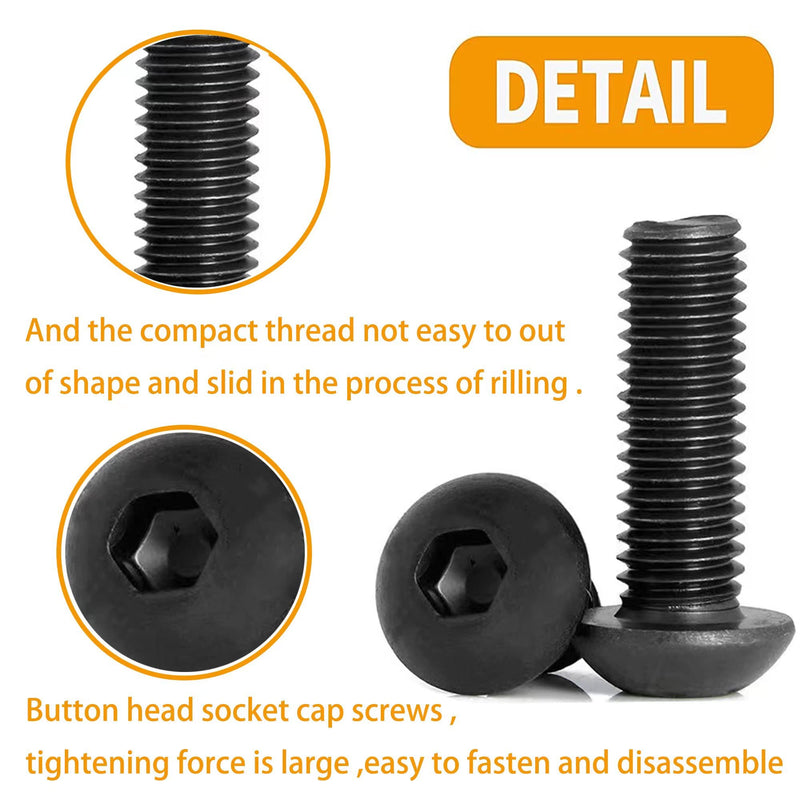 [Australia - AusPower] - 16 Pack M4 T-Nut Metric Camming Screw Replacement Sets Compatible with Standard Rail Systems, with Thread Locking Screws, Allen Wrench and Nuts(16 x Screws, 16 x Nuts and 3 x Wrench) 