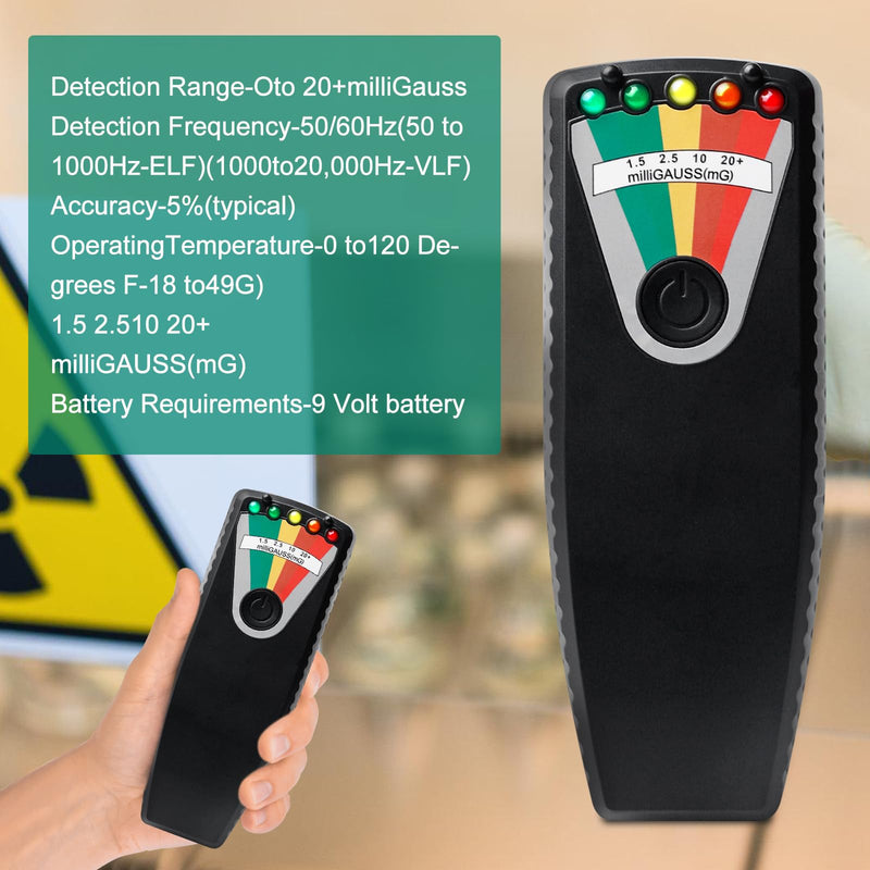 K2 EMF Meter Magnetic Field, K2 EMF Meter, Radiation Detector Portable, Ghost Hunting Detector, Handheld EMF Meter, LED EMF Meter Magnetic Field for Home, Office & Outdoor Inspections, 50 Hz - 20,000