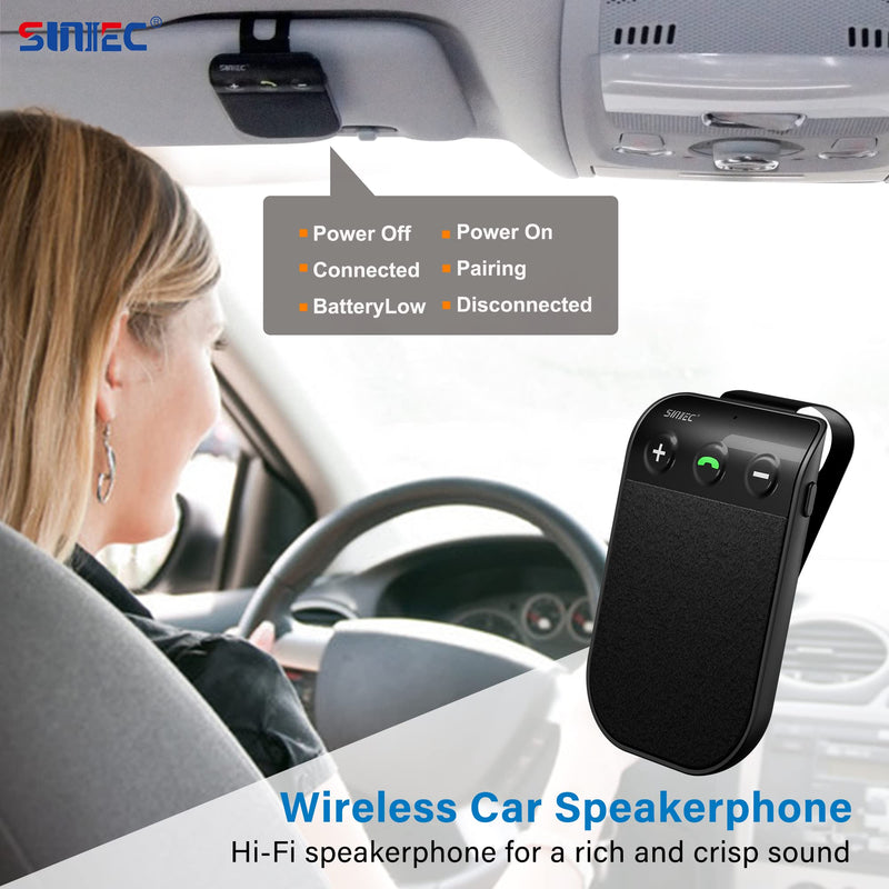 [Australia - AusPower] - SUNIEC Handsfree Bluetooth Speaker Phone for Cell Phone Car Kit, Hands Free Calling Bluetooth for car, AUTO Power ON Off Support Siri Voice Assistant Phone Bluetooth for car - BC936SA 