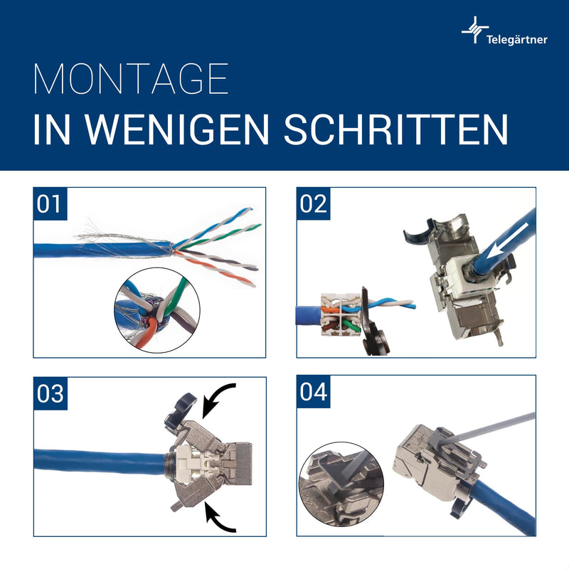 TELEGÄRTNER J00029A6000 Module AMJ-SL T568A 6x2 Pack 100023207 | 32mm, tool-free installation, GHMT PVP certified, 10Gbit/s, Safe-Lock closure, 360° die-cast zinc shielding, (2 pcs)
