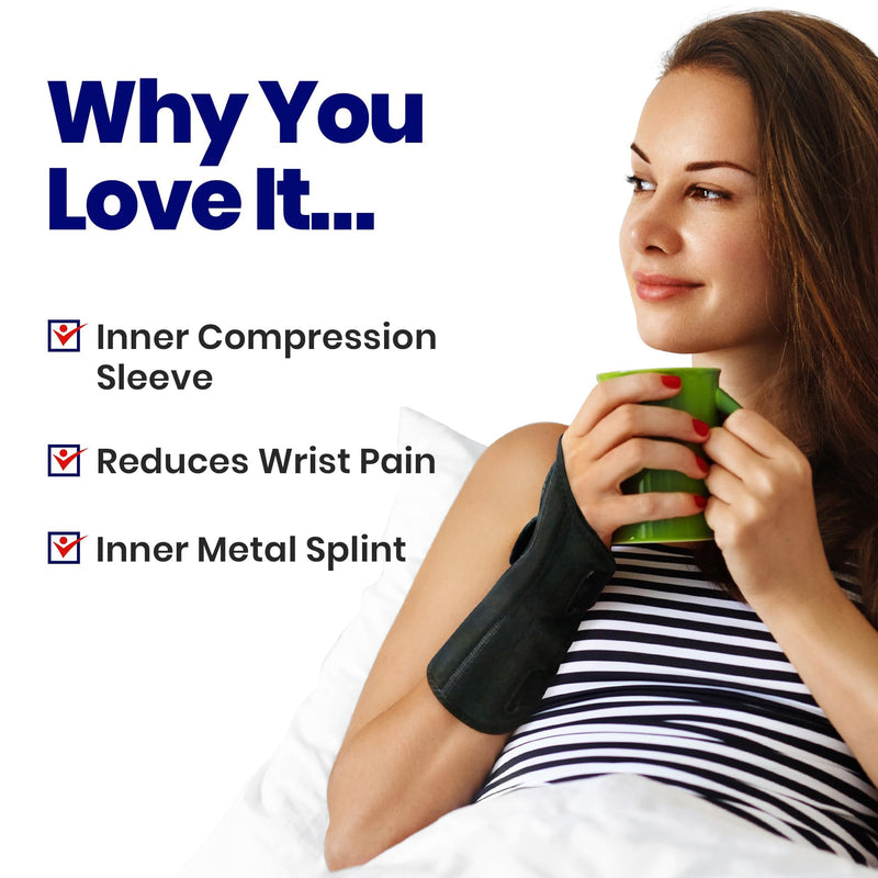[Australia - AusPower] - Carpal Tunnel Wrist Brace Night Support | Arm Brace Wrist Guard | Wrist Splint & Hand Brace | Carpal Tunnel Syndrome & Wrist Tendonitis Pain Relief Forearm Compression | Men Women (Right Wrist Brace) Fits Most Right 