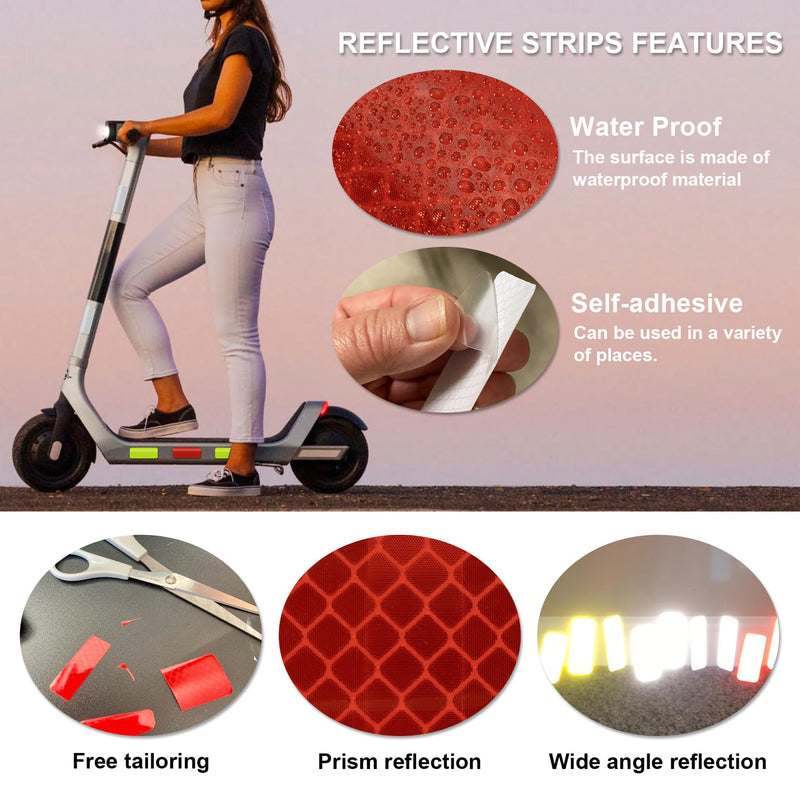 [Australia - AusPower] - Reflective Stickers - PSLER 36 PCS High Visibility Reflective Tape Waterproof Reflective Strips Bulk Safety Reflective Tape for Car Motorcycle Bike Trailer Helmet Mailbox Bag, 1.18 x 3.15 Inch 