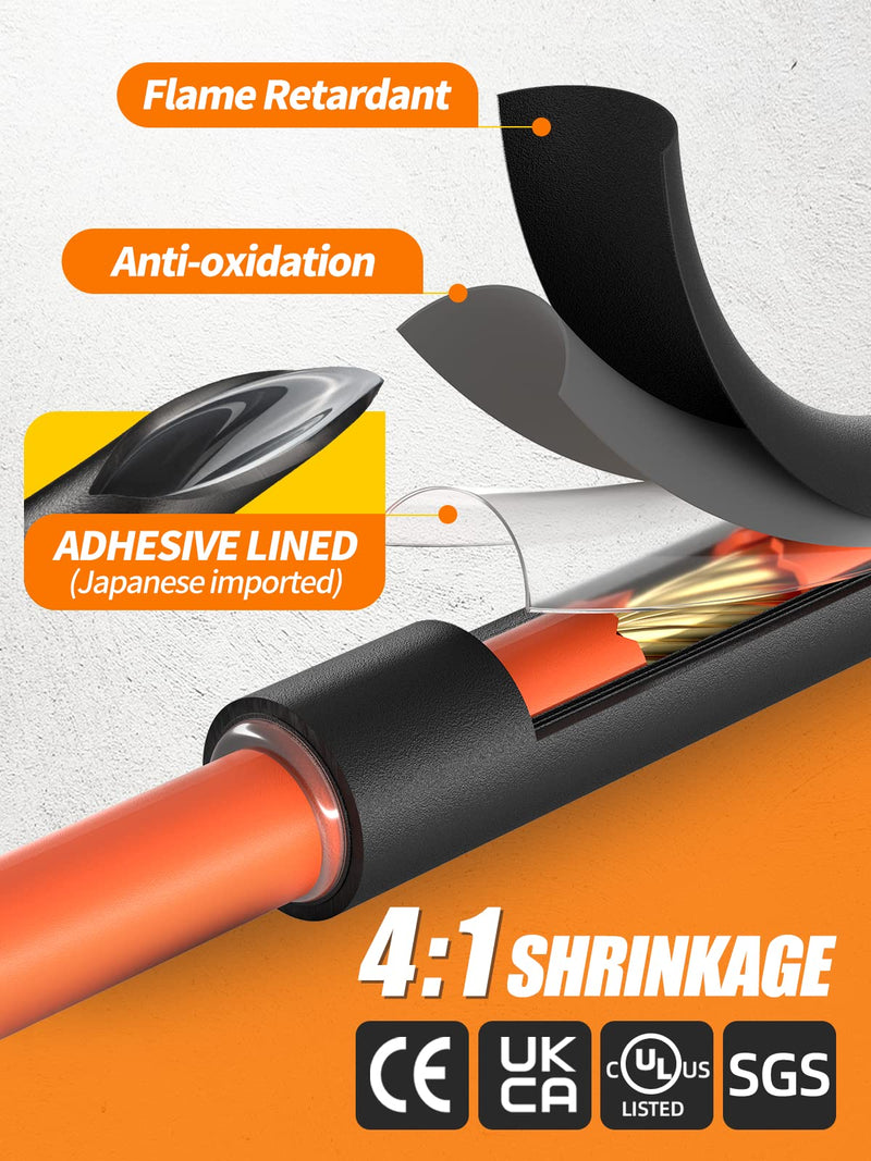 [Australia - AusPower] - Eventronic 4:1 Heat Shrink Tube with Adhesive, 90 mm, Extra Long, IP68 Heat Shrink Tube, Waterproof, Pack of 100, Double Wall for Electrical Insulation and Cable Connectors, High Load Capacity, Never 100 Stück, 90mm 