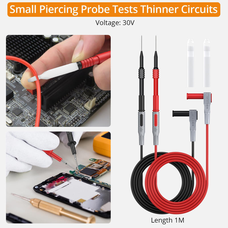 [Australia - AusPower] - Neoteck Automotive Diagnostic Kit: Auto Ranging Digital Multimeter & 17PCS Wire Piercing Test Leads with Continuity, Diode Test, Gold-Plated Probes, 4mm Plugs 