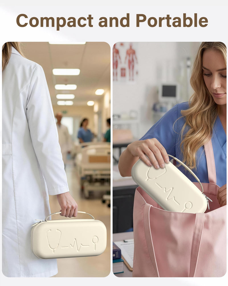 ProCase Stethoscope Bag for Medi-Inn/3M Littmann/MDF/SCIAN, Stethoscope Case Suitable for 3M Littmann Classic III Stethoscope, Medical Storage Bag for Nursing School Equipment, Beige | Stethoscope Case for Littmann Classic III, Safe Protection for Stet...