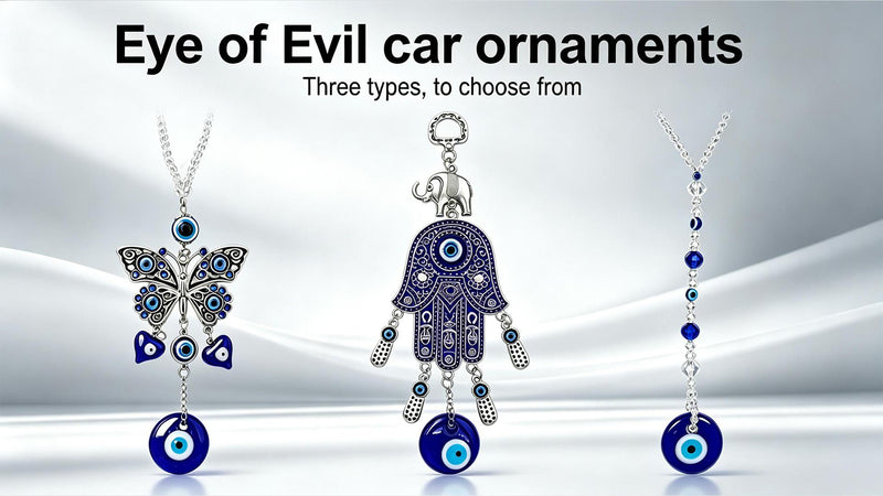 Evil Eye Car Hanging Ornament, Beaded Decor for Auto Rearview Mirror Decoration, Car Evil Blue Eye Charms, Amulet for Protection & Blessing (Butterfly) Butterfly