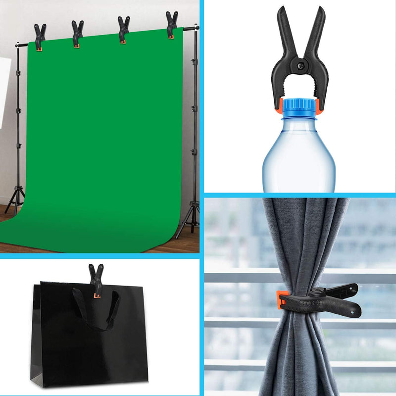 [Australia - AusPower] - Yesker Backdrop Spring Clamps - 8 Pack, 4.4 inch Nylon Heavy Duty Clips for Background Stand, Photo Studio, Photography, Chromakey Screen, Wood Working 8pcs 