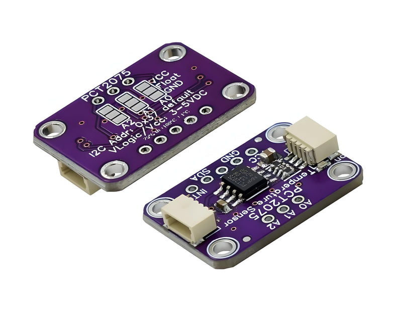 [Australia - AusPower] - 2Pcs PCT2075 11 Bit Higher Accuracy ADC Measurement I2C Temperature Sensor, Compatible with QT/Qwiic + pins 