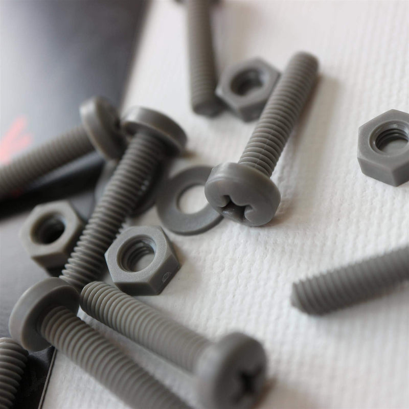 [Australia - AusPower] - 20 x Grey Pan Head Screws Polypropylene (PP) Plastic Nuts and Bolts, Washers, M4 x 20mm, Anti-Corrosion, Chemical Resistant, Gray, (5/32 x 25/32 in) 
