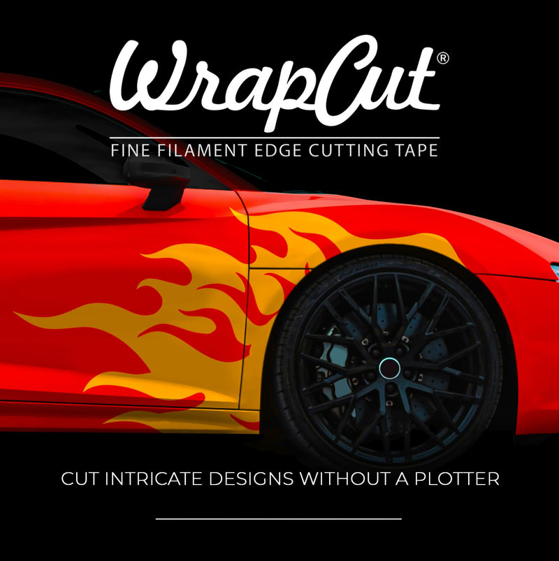 VViViD Wrap Cut 32ft (10M) Vinyl Wrap Edge Cutting Detailer Tape Including Yellow Detailer Squeegee 1 roll + Squeegee