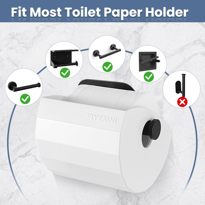 Toilet Paper Protector Cover, Cat & Dog Proof, Pet-Proof TP Guard Armor, Prevents Pulling & Chewing, Fits Most TP Roll Holders, Bathroom Accessory White