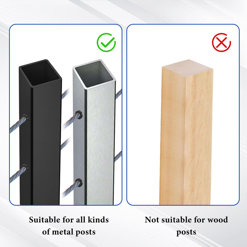 [Australia - AusPower] - VANESA 100 Pack 30 Degree Black Cable Railing Rubber Grommets Protector Sleeve, 1/8" Cable Railing Post Protector Sleeves for 1/8" 5/32" 3/16" Wire Rope, Cable Railing Kit for Indoor Outdoor Metal 