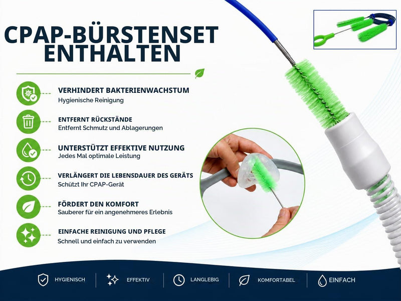 AVEEN CPAP & BiPAP Cleaning Kit, CPAP Hose Cleaning Brush with Foldable Washing Bowl and Hose Drying Hooks, Accessories for CPAP Hoses and Masks
